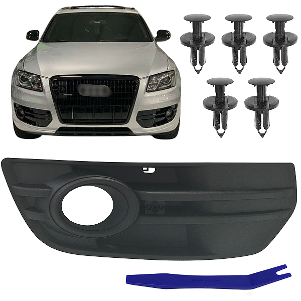 01 Moldura Grade Farol Milha Para Audi Q5 Lado Passageiro 2009/2012
