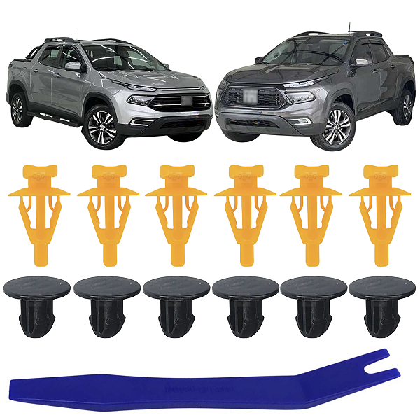 12 Grampo Presilha Borracha Tampa Caçamba Fiat Toro 2021/2024