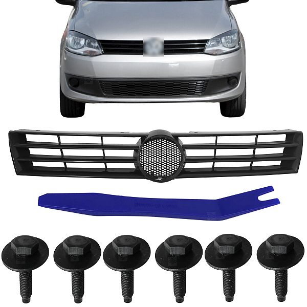 01 Grade Dianteira Volkswgen Fox Spacefox 2010/2014 -  Preto Fosco