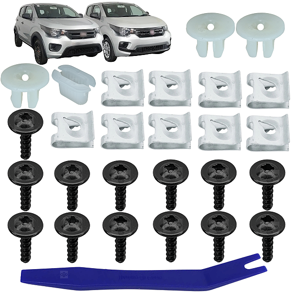 Kit 26 Grampo Presilha Parabarro Dianteiro Fiat Mobi 2017/2024