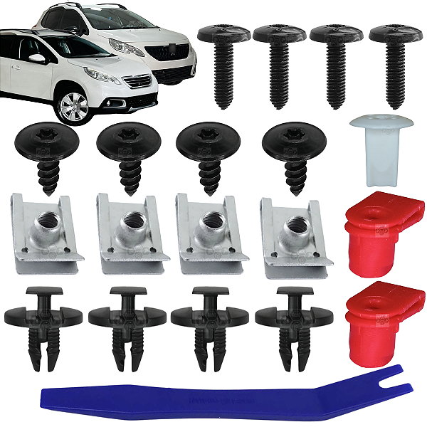 18 Grampos Presilhas Parabarro Dianteiro Peugeot 2008 2015/2023