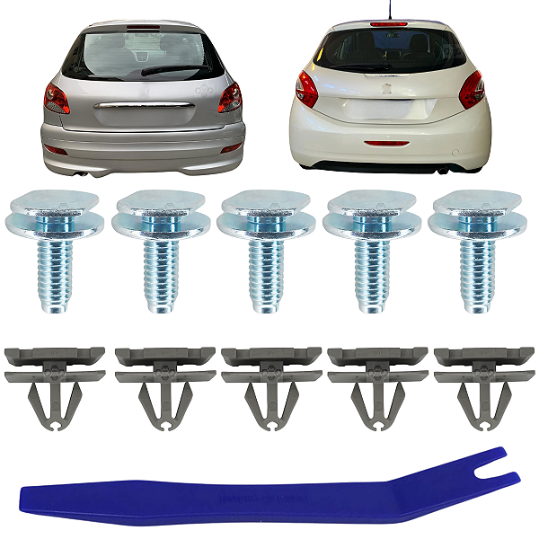 10 Grampo Friso da Tampa do Porta Mala Peugeot 207 2009/2015