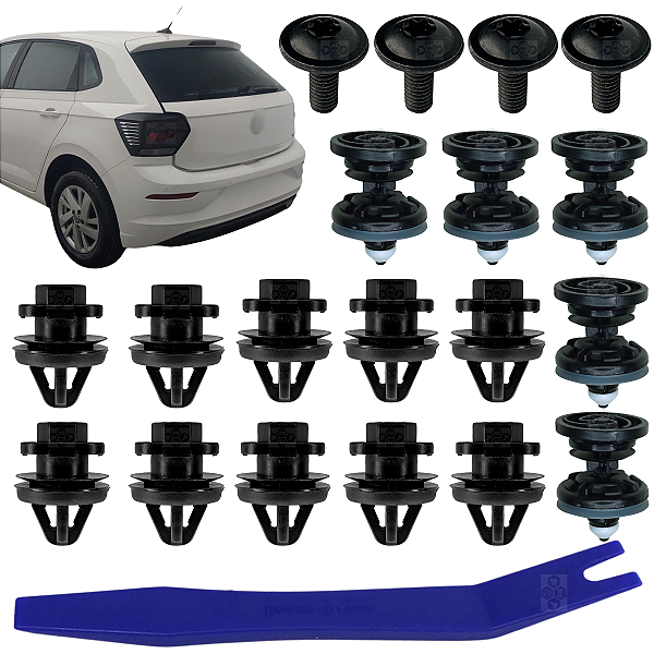 19 Grampo Presilha Forro Porta Traseira Para Volkswagen Polo 2018/2024