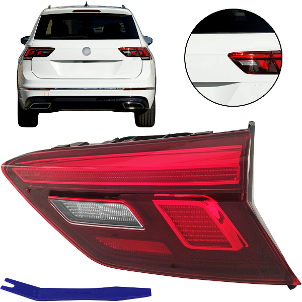 Farol Lanterna Led Tampa Traseira Centro Volkswagen Tiguan  2017/2021