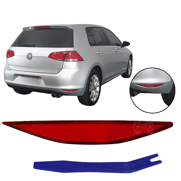 Farol Refletor Luz Inferior Olho de Gato Para Volkswagen Golf 2013/2017