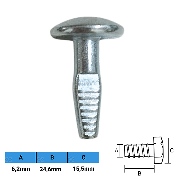 Presilha Metálica 6,2mm X 24,6mm X 15,5mm