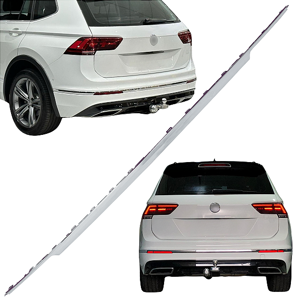 Friso Protetor Cromado Parachoque Traseiro Tiguan R-Line 2019/2021