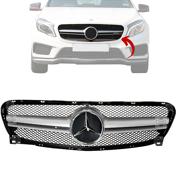 Grade Central do Parachoque Dianteiro Para Mercedes-Benz GLA 200 250 AMG 45 2014/2017