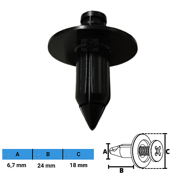 Grampo Presilha 6,7X24X18mm