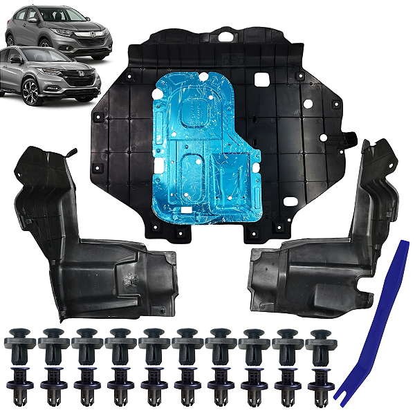Kit 03 Protetor Carter Defletor Para Honda HRV 2015/2021