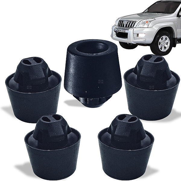 Kit 5 Batente Borracha Tampa Porta Prado 2002 2003 2004 2005