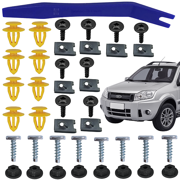 Kit 40 Grampo Presilha Moldura Paralama Ecosport 2003 2012