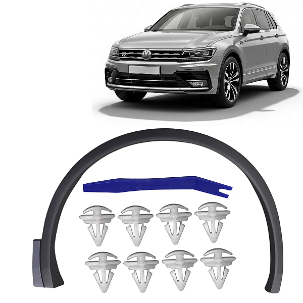 Friso Moldura Alargador Vão de Roda do Paralama Dianteiro Para Volkswagen Tiguan R-LINE 2017/2022