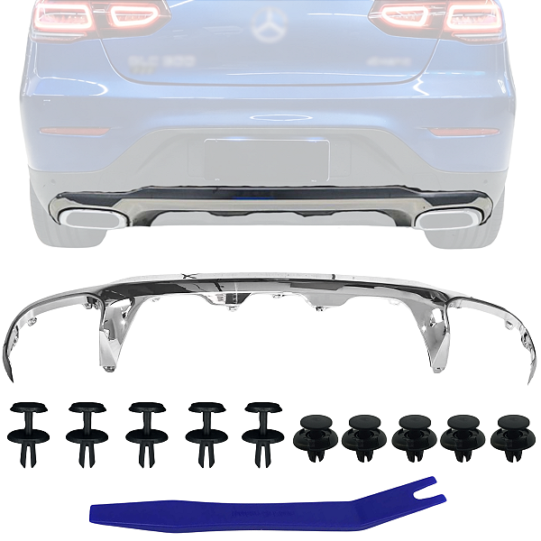 Spoiler Parachoque Traseiro Cromado Glc 200d 2020/2023