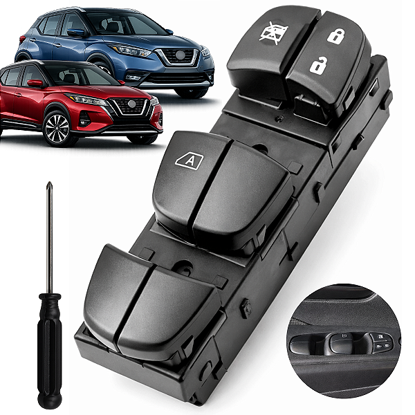 Botão Comando Vidro Elétrico Para Nissan Kicks 2016 Até 2025