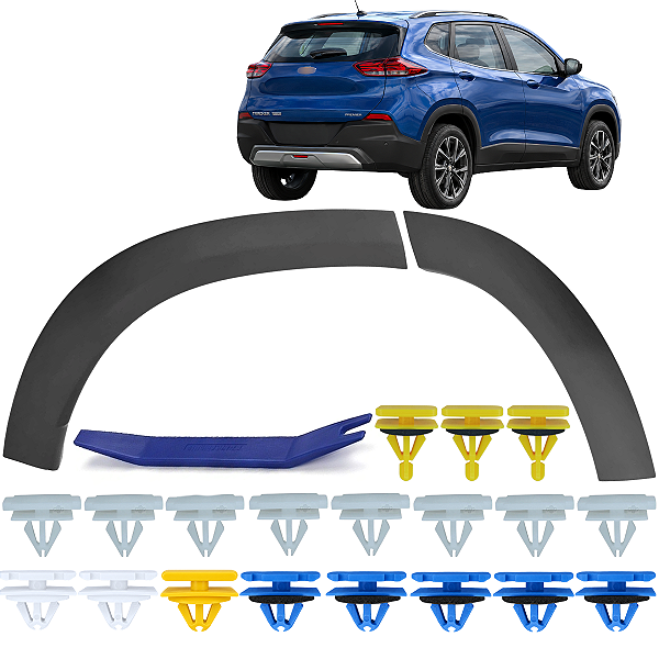 Kit Completo Moldura Roda Paralama Tras. Tracker 2021 A 2024
