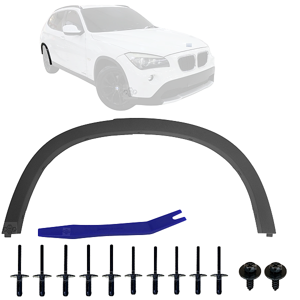 Kit Moldura Friso Alargador Vão de Roda Paralama Traseiro Motorista Pra BMW X1 2010/2015