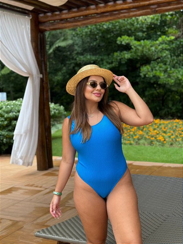 MAIÔ JENI REGATA FIO NA COR AZUL BIC COM DECOTE NAS COSTAS  - 6251