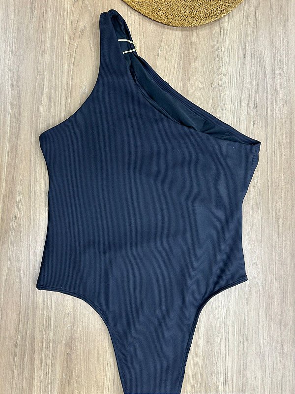 MAIÔ GRACIOSA UM OMBRO SÓ DRAPIADO NA COR PRETO COM ABERTURA NA ALTURA DO BUSTO | REF 627