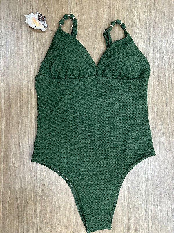 MAIÔ ALÇA REGULÁVEL NA COR VERDE COM BOJO TRIÂNGULO REMOVÍVEL – CALÇA INTEIRA | 623