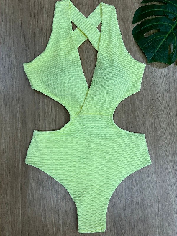 MAIÔ ENGANA MAMÃE NA COR AMARELO FIO DUPLO COM ALÇA FIXA TRANÇADO - 615