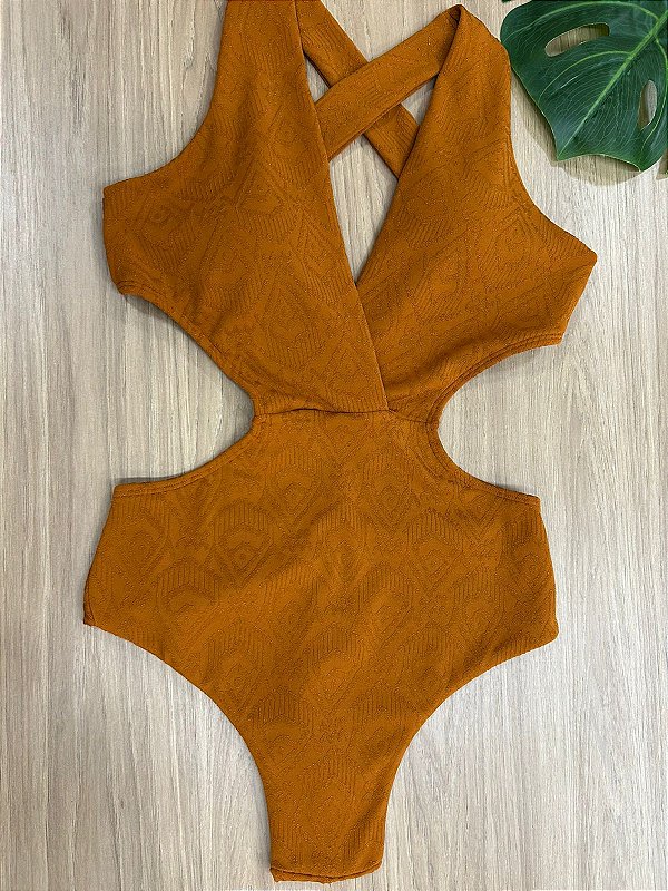 MAIÔ ENGANA MAMÃE NA COR TERRACOTA FIO DUPLO COM ALÇA FIXA TRANÇADO - 615