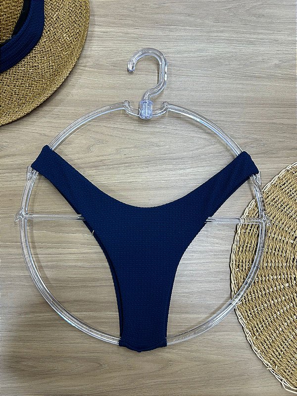 CALCINHA BIQUINI ASA DELTA FIO DUPLO AZUL TEXTURADA | REF. 307E