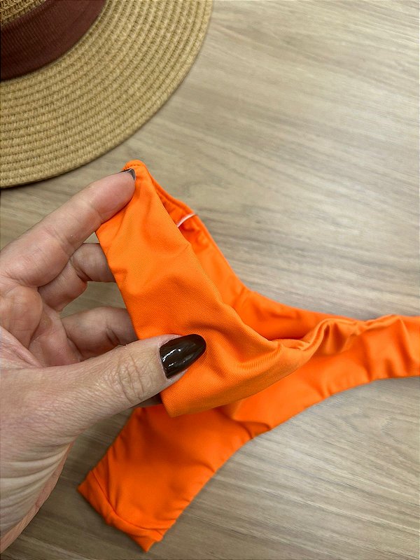 CALCINHA BIQUINI ASA DELTA FIO DUPLO NA COR LARANJA | REF. 307F