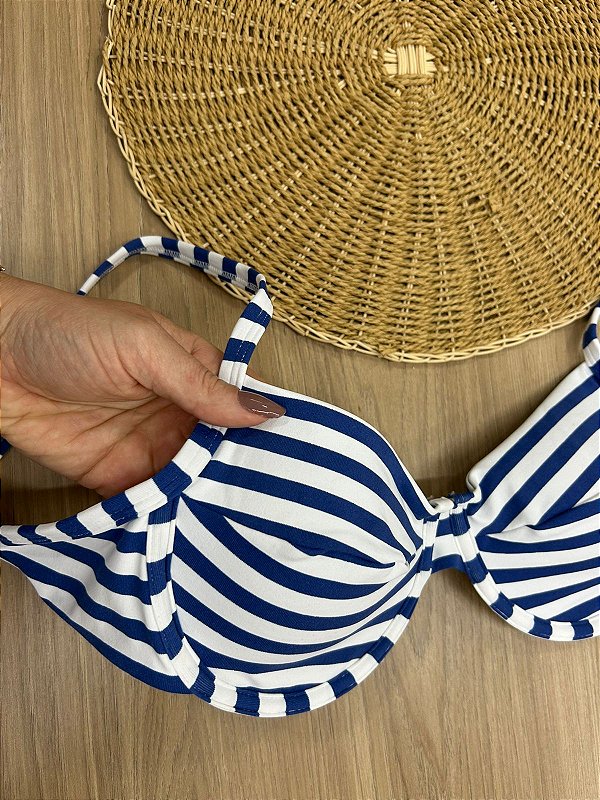 TOP BIQUINI RETRO LISTRADO | REF415D