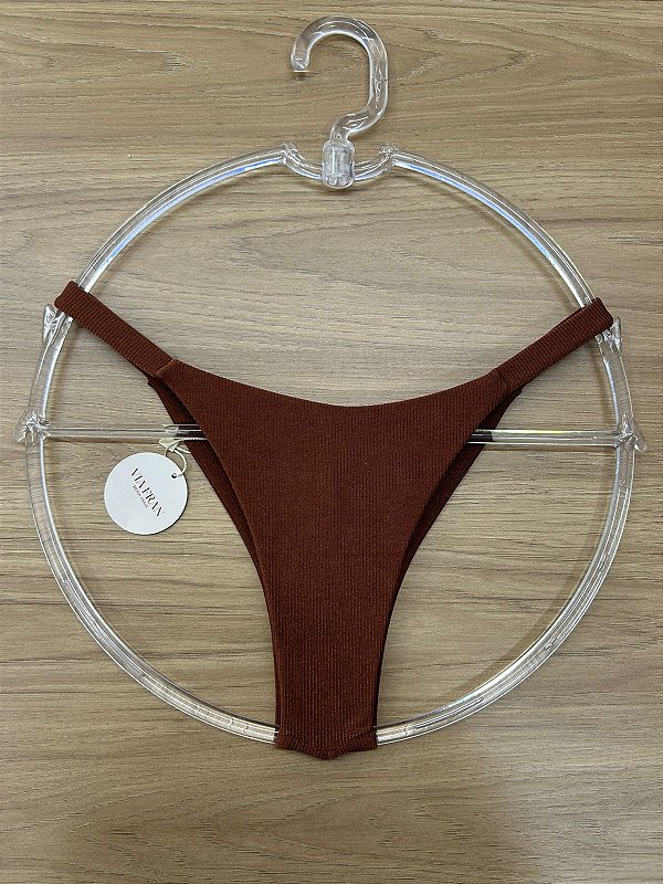 CALCINHA BIQUINI FITA FIO DUPLO COM TEXTURA NA COR MARROM | REF 509M