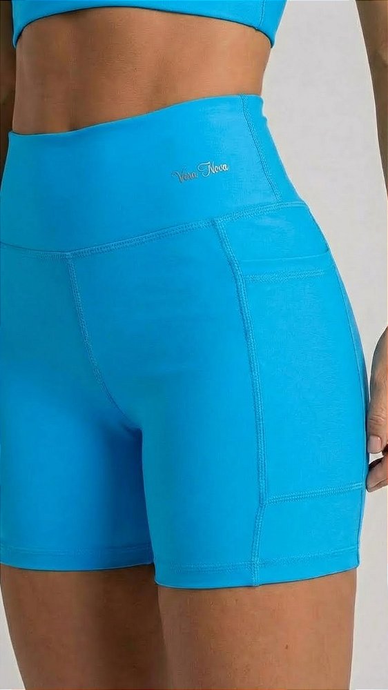 SHORTS COM BOLSO FITNES NA COR AZUL | REF5002A