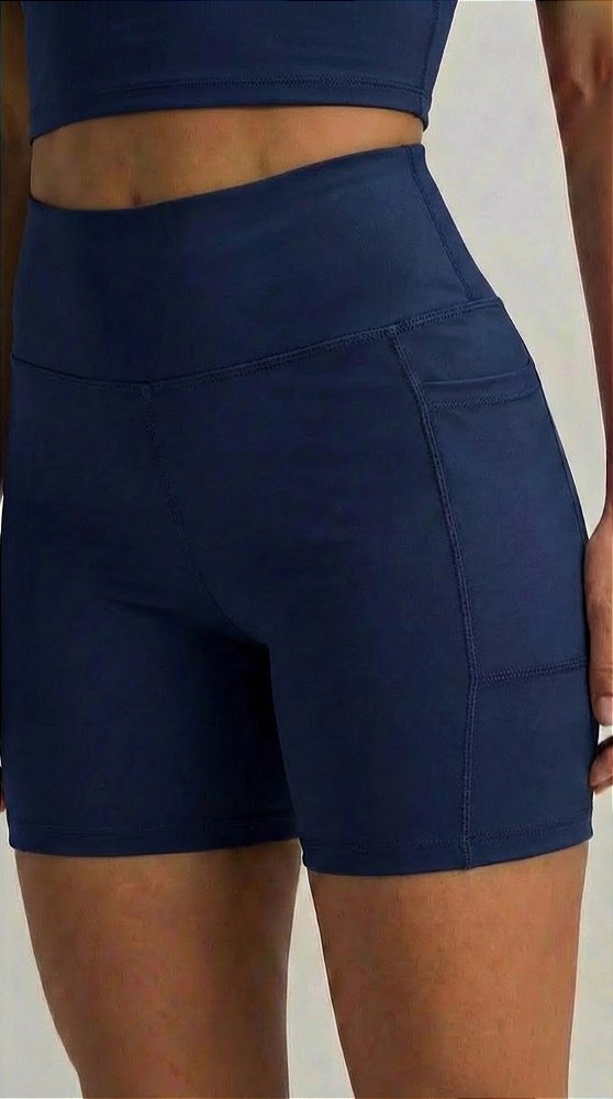 BERMUDA FITNES COM BOLSO NA COR AZUL MARINHO | REF 50037A