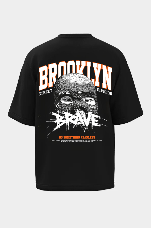 CAMISETA OVERSIZED PRETA-BROOKLYN
