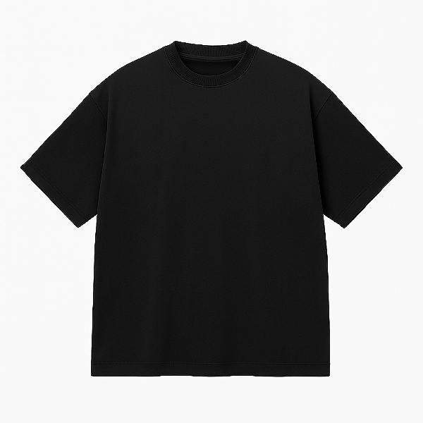 CAMISETA OVERSIZED PRETA LISA BÁSICA