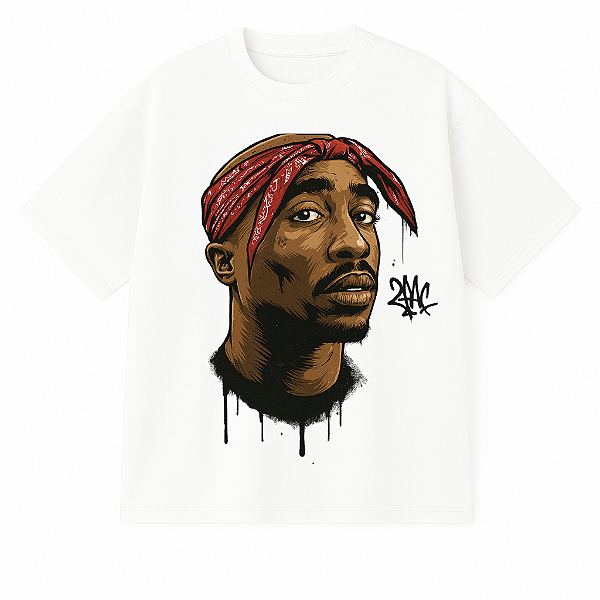 CAMISETA TUPAC OVERSIZED BRANCA