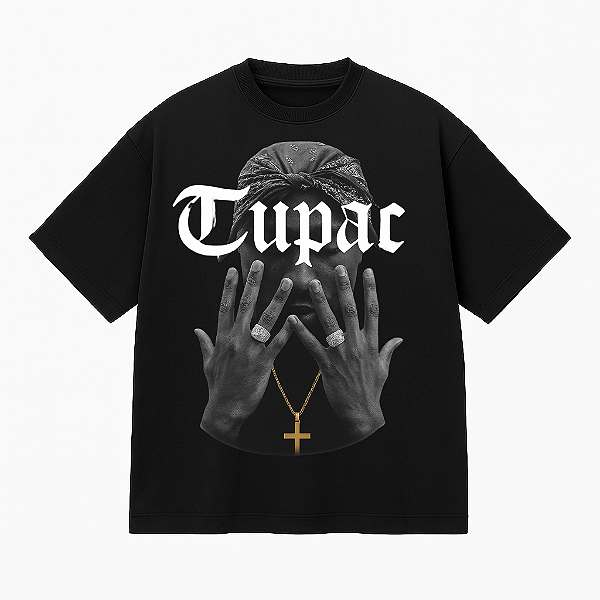 CAMISETA TUPAC OVERSIZED 2PAC PRETA