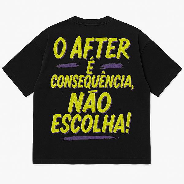 CAMISETA AFTER OVERSIZED RAVE FESTA PRETA