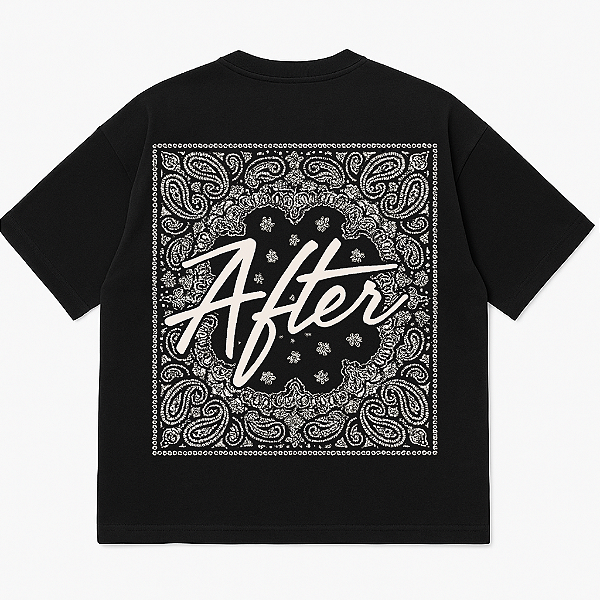 CAMISETA OVERSIZED PRETA ASSINATURE AFTER