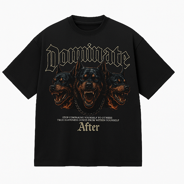 CAMISETA OVERSIZED PRETA  PREMIUM DOMINATE AFTER