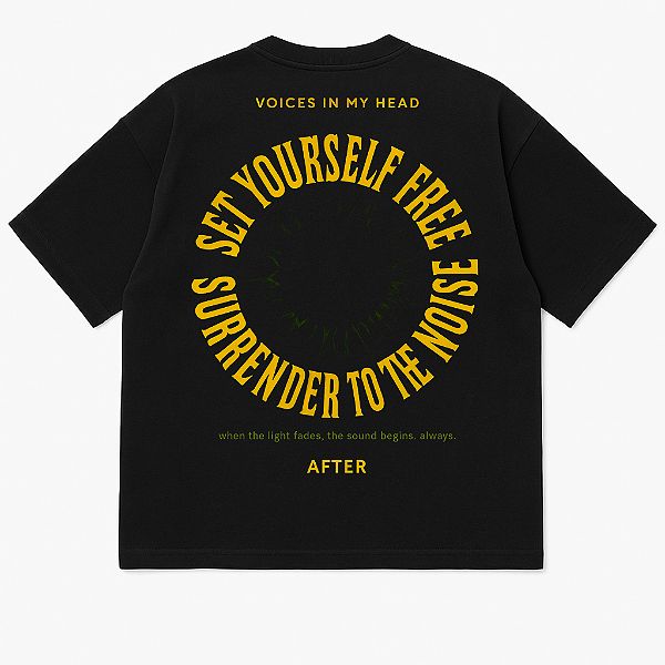 CAMISETA OVERSIZED PRETA MY HEAD  PREMIUM