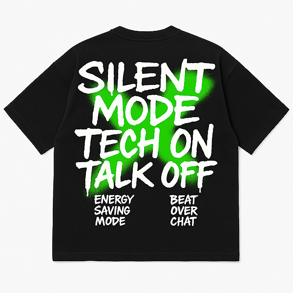 CAMISETA OVERSIZED PRETA SILENT MODE