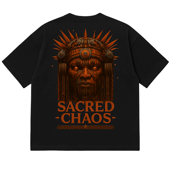 CAMISETA AFTER OVERSIZED PRETA SACRED CHAOS