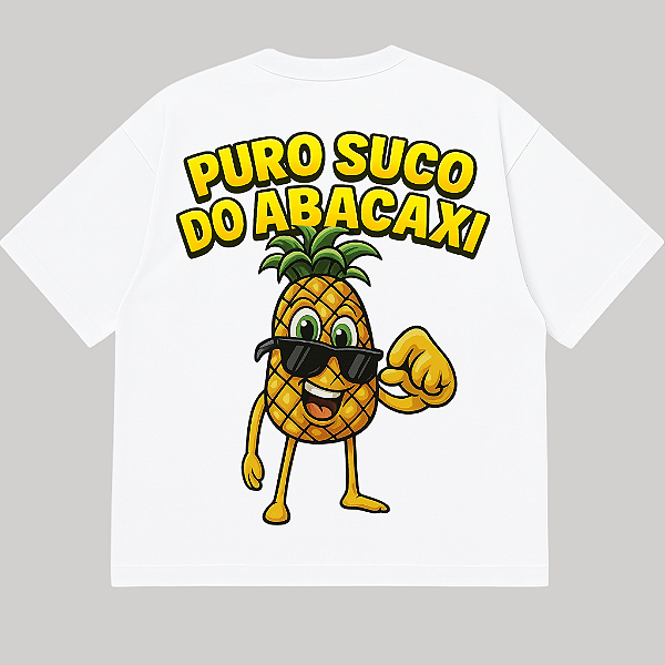 CAMISETA ABACAXI OVERSIZED BRANCA PURO SUCO