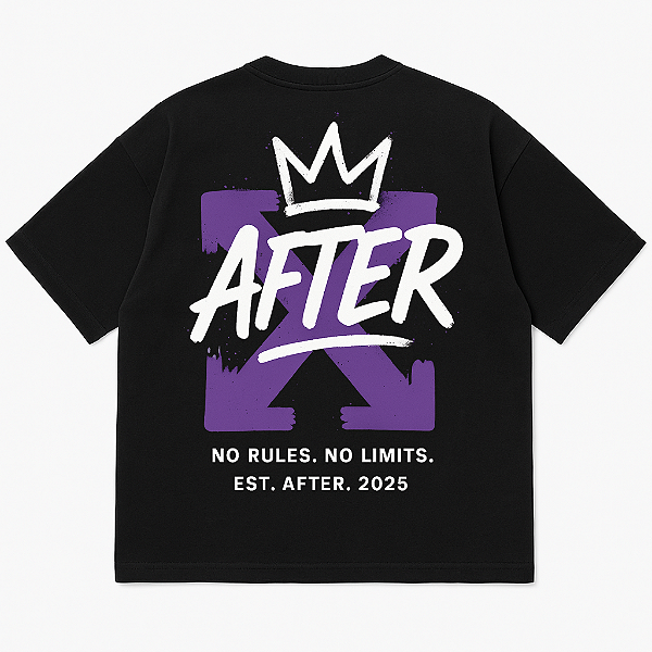 CAMISETA OVERSIZED PRETA AFTER KING