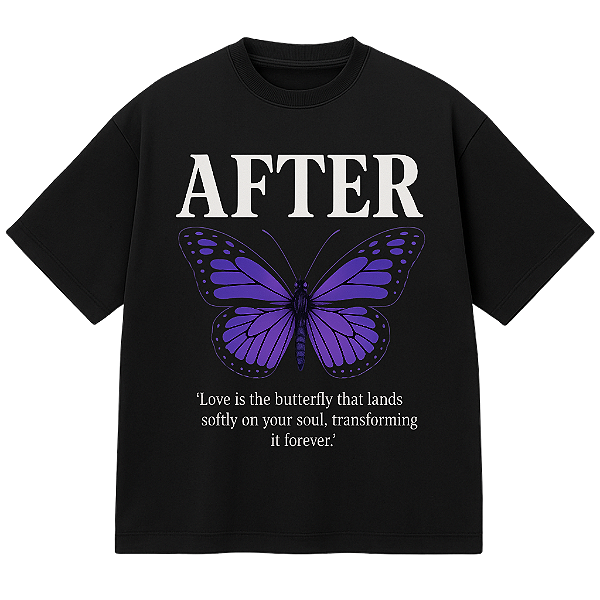 CAMISETA OVERSIZED PRETA BUTTERFLY