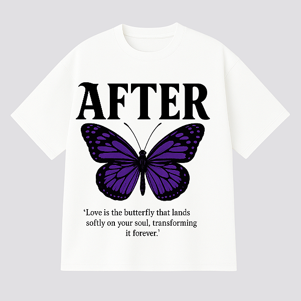CAMISETA OVERSIZED BRANCA BUTTERFLY