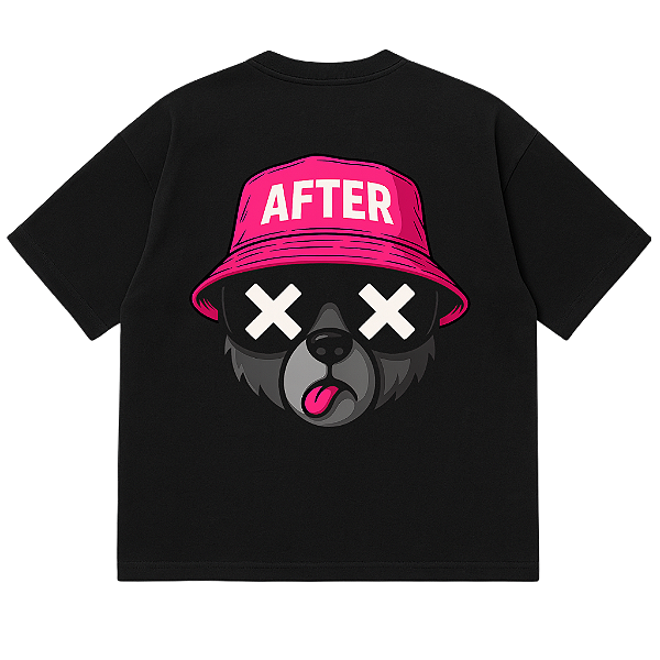 CAMISETA OVERSIZED PRETA BEAR AFTER
