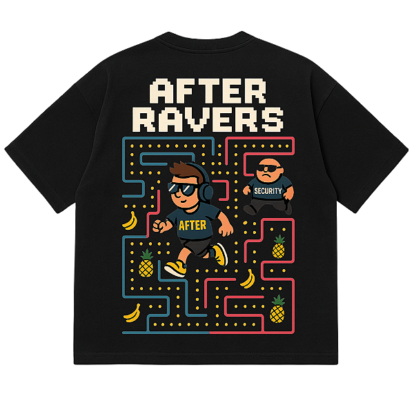 CAMISETA OVERSIZED PRETA PAC ABACAXI AFTER