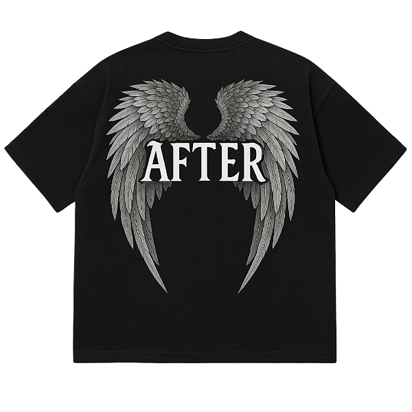 CAMISETA OVERSIZED PRETA AFTER WINGS