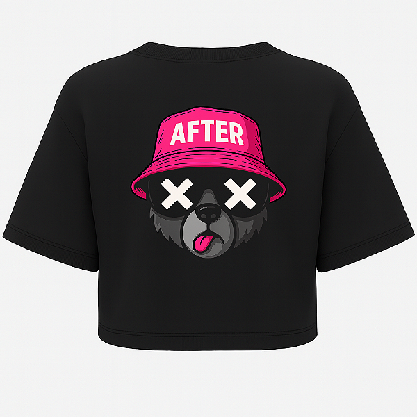 CROPPED OVERSIZED PRETO AFTER BEAR